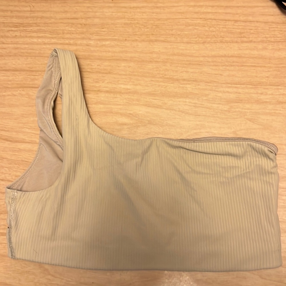 Lululemon asymmetrical bra in tan